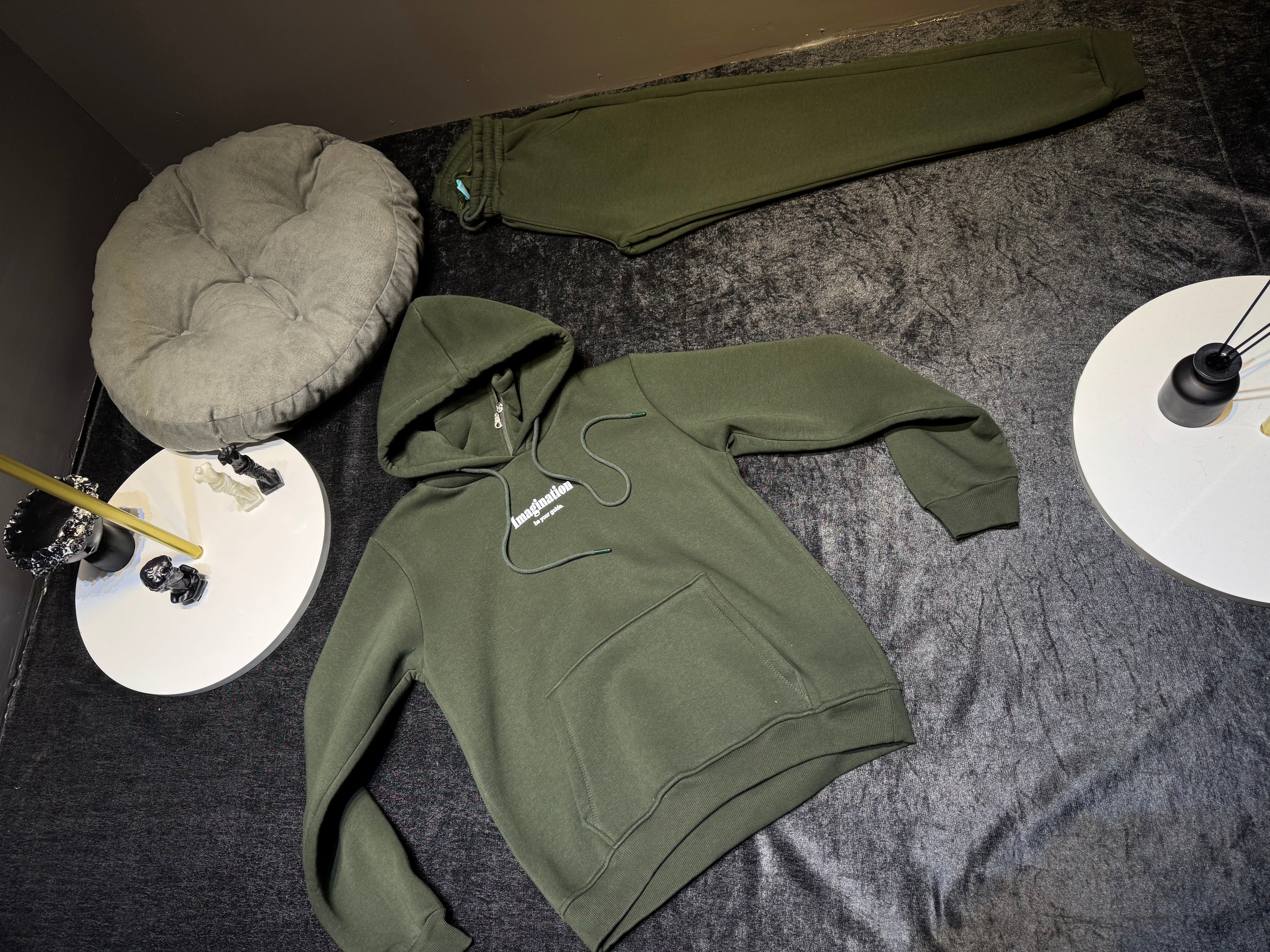 Fermuarlı Haki Hoodie Eşofman Takımı - Günlük Şıklığın ve Rahatlığın Anahtarı 🌿