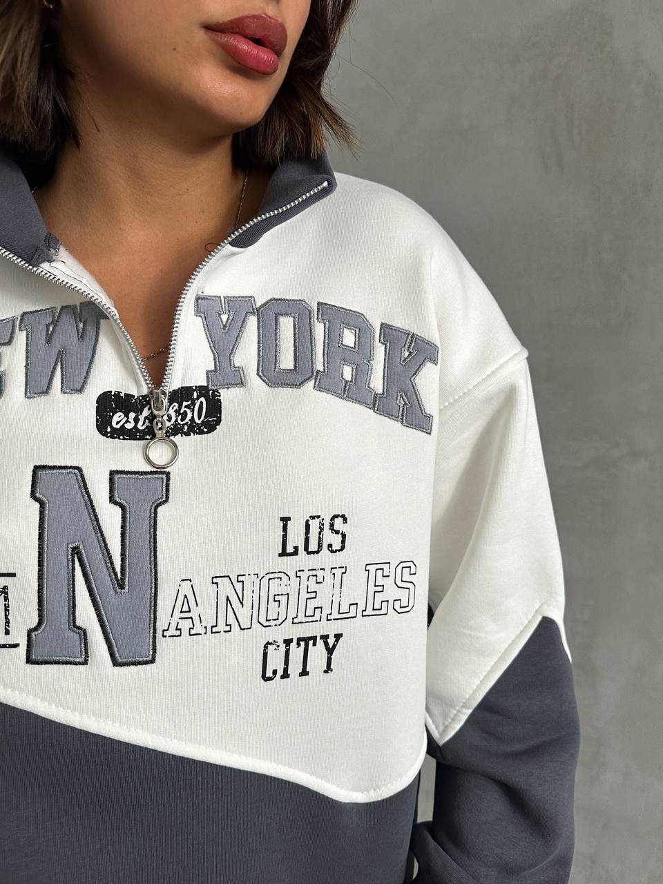 New York Yazılı Sweatshirt - Sportif ve Şık Tarzın Anahtarı 🏙️